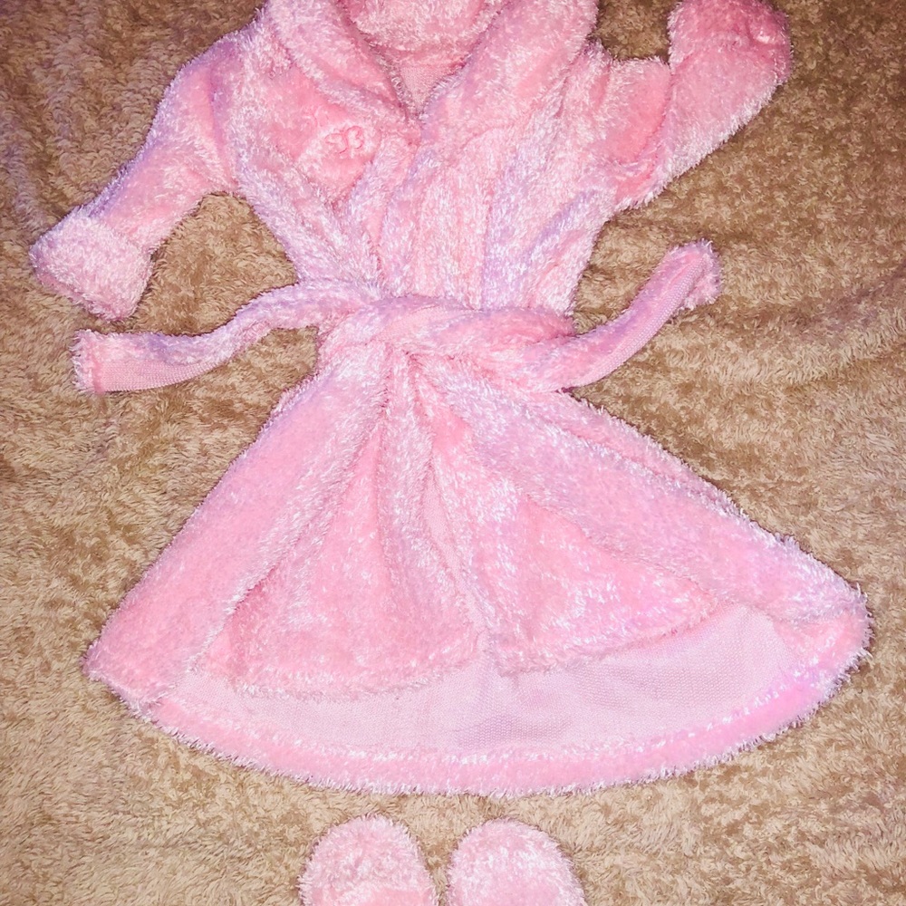 Baby robe and slippers